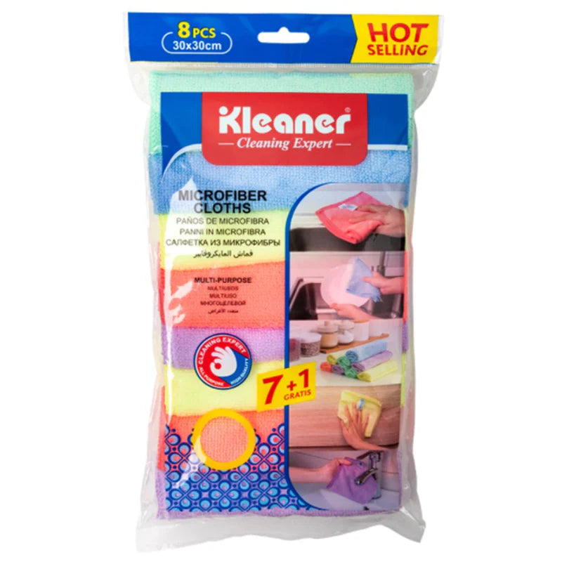 Paños De Microfibra Multiuso (30×30Cm). Set De 8 Trapos Para Limpieza. GSG006 Kleaner