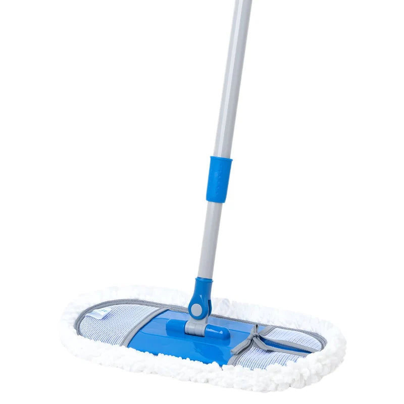 Lampazo Mopa Plana De Microfibra (37X13cm) Con Mango Telescópico Ajustable 75–130 Cm. Trapeador Para Todo Tipo De Pisos. KA2314