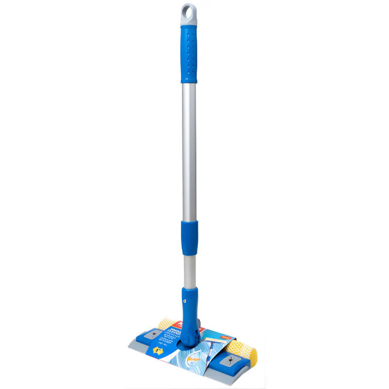 Limpiador De Vidrios 2 En 1 Con Mango Telescópico (53–80.5Cm). Limpiador De Ventanas Con Esponja Y Cabezal Giratorio 360° De 20Cm. KB2201 Kleaner