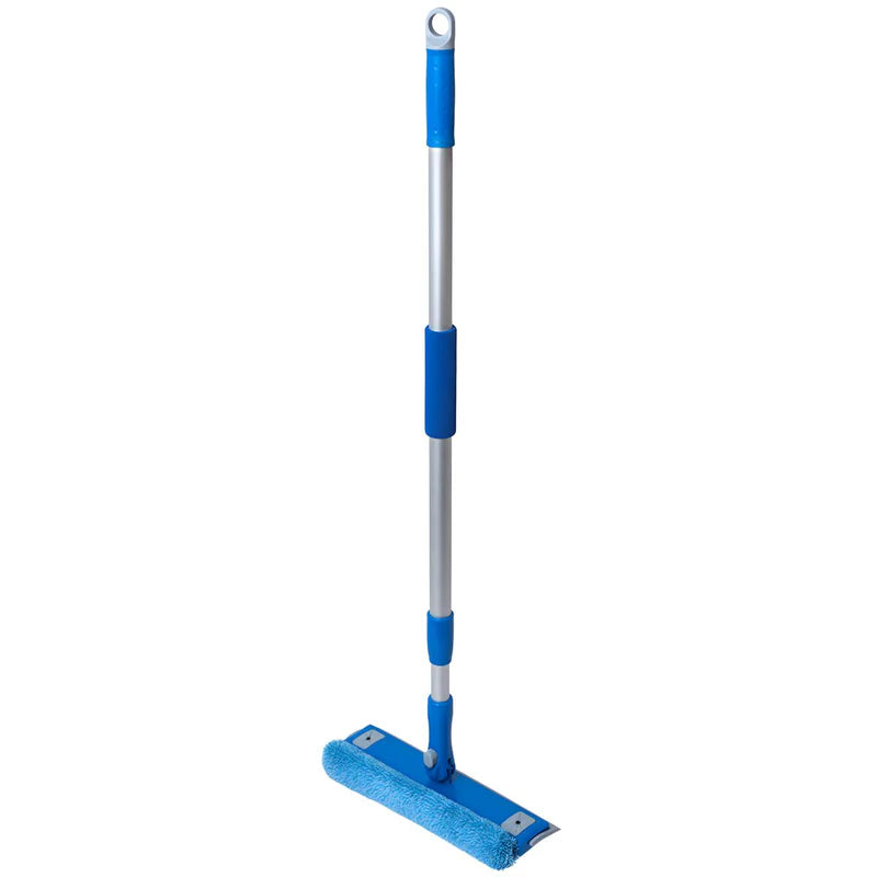 Limpiador De Vidrios Con Mango Telescópico (78–130Cm). Limpiador De Ventanas Con Esponja Y Cabezal Giratorio 360° De 25Cm. KB2410 Kleaner