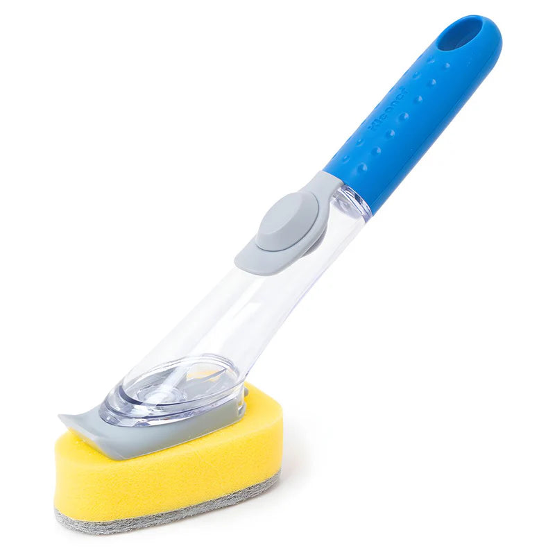 Cepillo Con Dispensador De Jabón Y Cabezal De Esponja. Limpiador Para Platos, Ollas Y Fregadores. KD2102