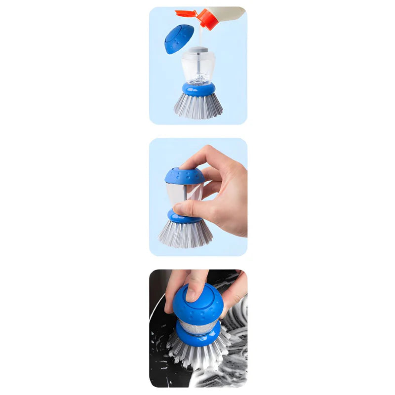 Cepillo Con Dispensador De Jabón Integrado Para Lavar Platos. Cepillo De Cocina Con Cerdas De 30Mm. KD2104