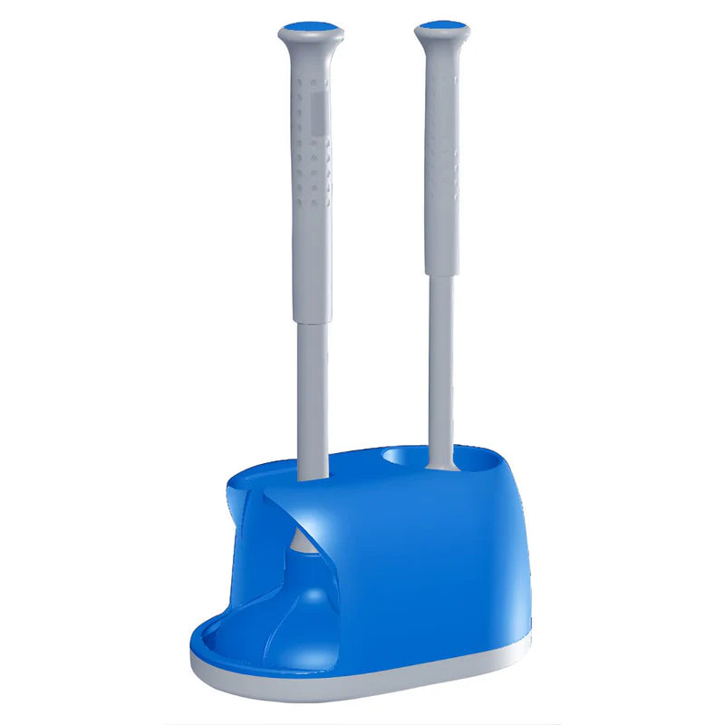 Cepillo Para Inodoro Y Destapador Con Base (Set 2 En 1). Escobilla Sanitaria Y Succionador De 15Cm. KD2309 Kleaner