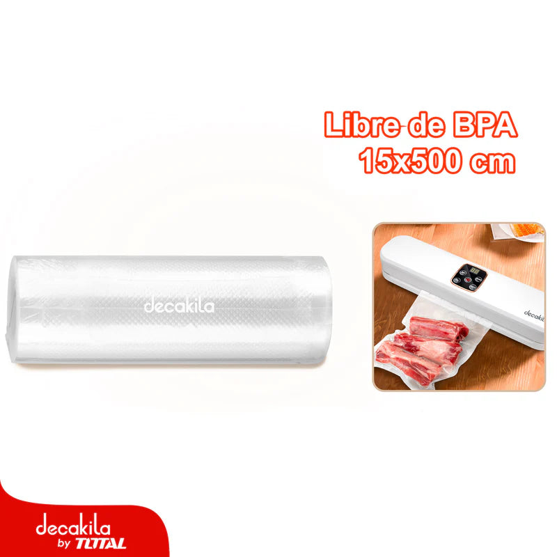 Rollos De Envasado Al Vacío Tamaño: 15 X 500Cm Libre De BPA Ideal Para Selladores Al Vacío. KMTT076W DECAKILA