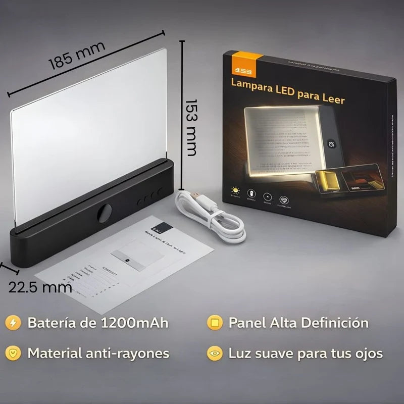 Lámpara LED Para Leer Recargable. Luz Nocturna Ideal Para Lectura Con Temporizador Y 3 Tonos De Luz. Batería 1200Mah. LT687