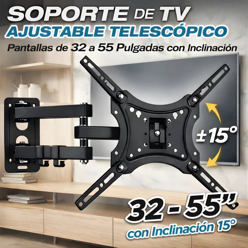 Soporte De Pared Para TV Ajustable Y Telescópico. Para Pantallas De 32-55". VESA 200X200mm. Brazo De Para Televisor. LT721