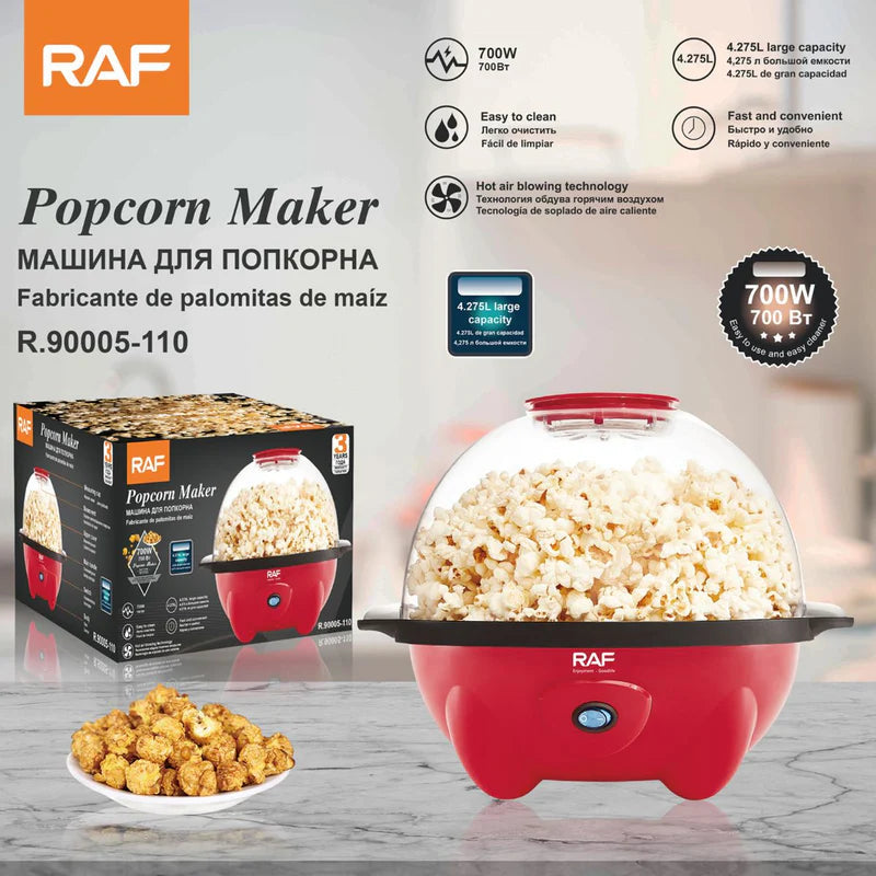 Máquina De Palomitas De Maíz 4.2L. Pop Corn Maker 700W. Prepara Millo Con Aire Caliente 110V. R.90005-110 RAF