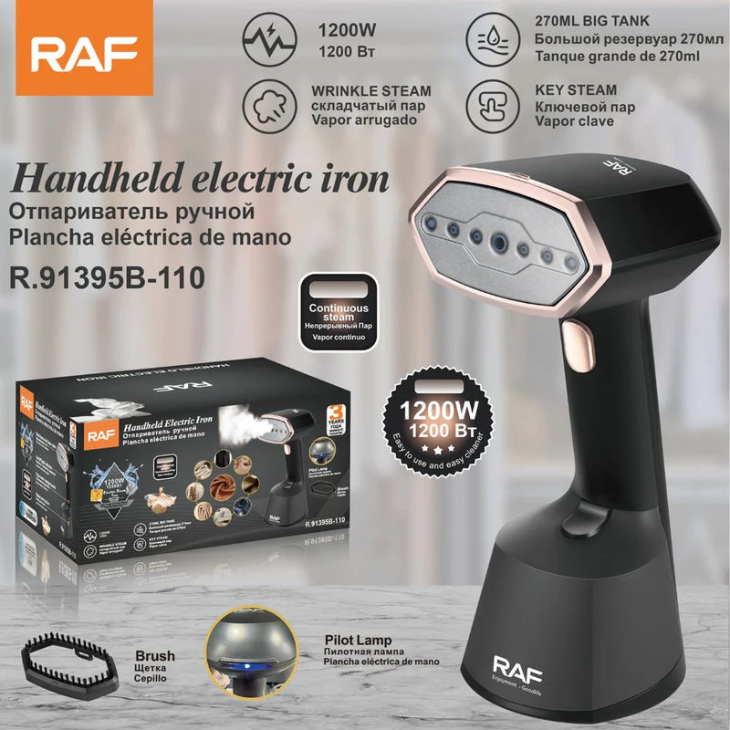 Plancha De Vapor Vertical 1200W 110V. Plancha De Mano Portátil Con Tanque De 270Ml. Vaporizador De Ropa. R.91395B-110 RAF