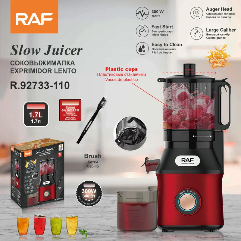 Extractor De Jugo 300W. Exprimidor De Zumo 1.7L Con Calibre Amplio Y Silencioso Para Jugos Naturales 110V. R.92733-110