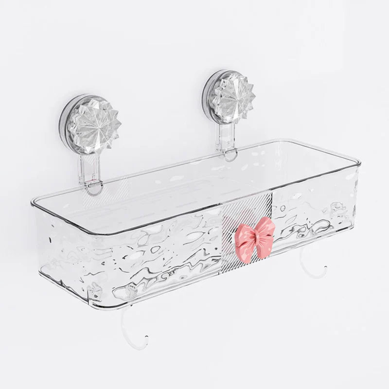Repisa De Baño Pared. Estante Flotante Transparente Con Ventosas (Unidad). Organizador De Ducha. 30.5X11.5X9.5Cm. TU220 Selecto