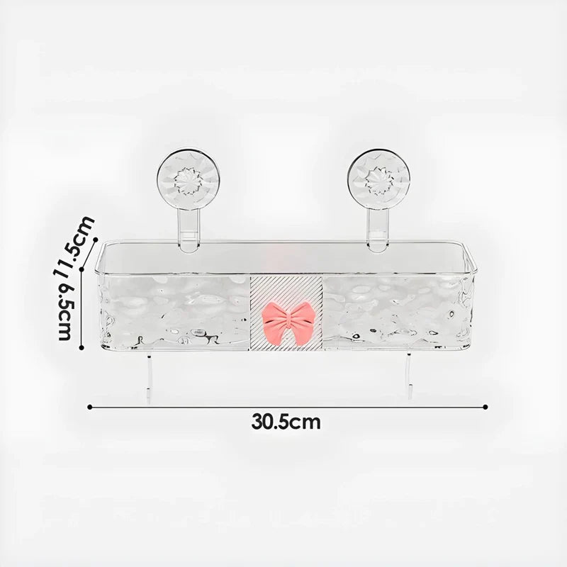 Repisa De Baño Pared. Estante Flotante Transparente Con Ventosas (Unidad). Organizador De Ducha. 30.5X11.5X9.5Cm. TU220 Selecto