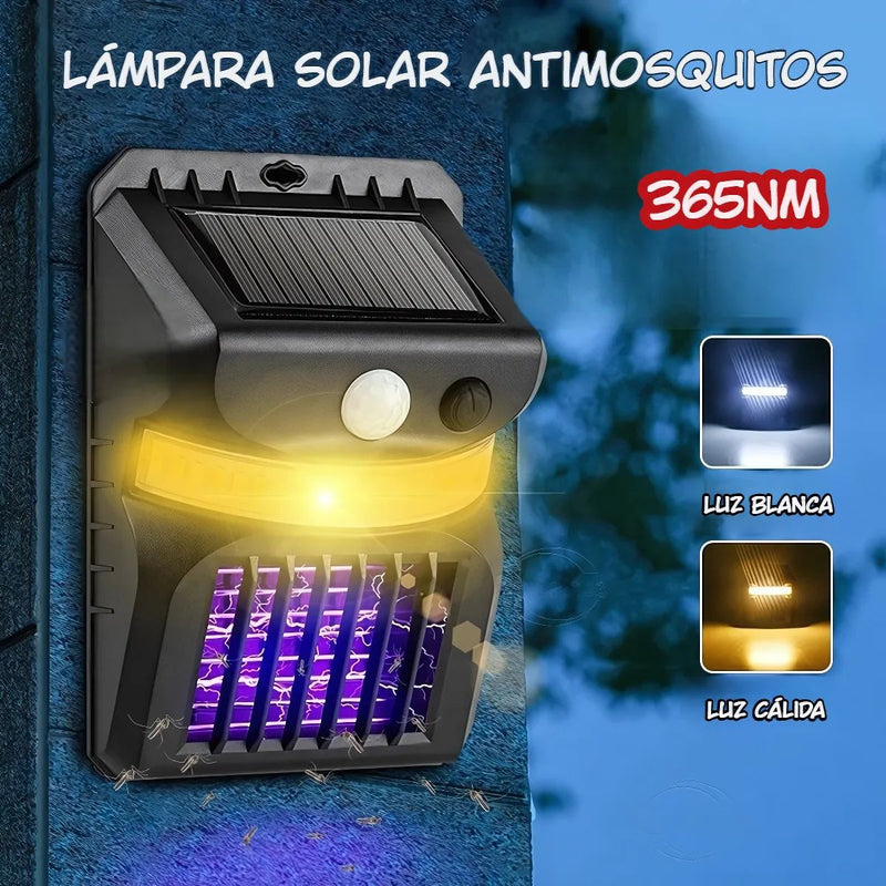 Lámpara Solar Antimosquitos De 26 LED Con Sensor De Movimiento. Luz Blanca Y Cálida. Trampa Mata Insectos Con Panel Solar. TU249