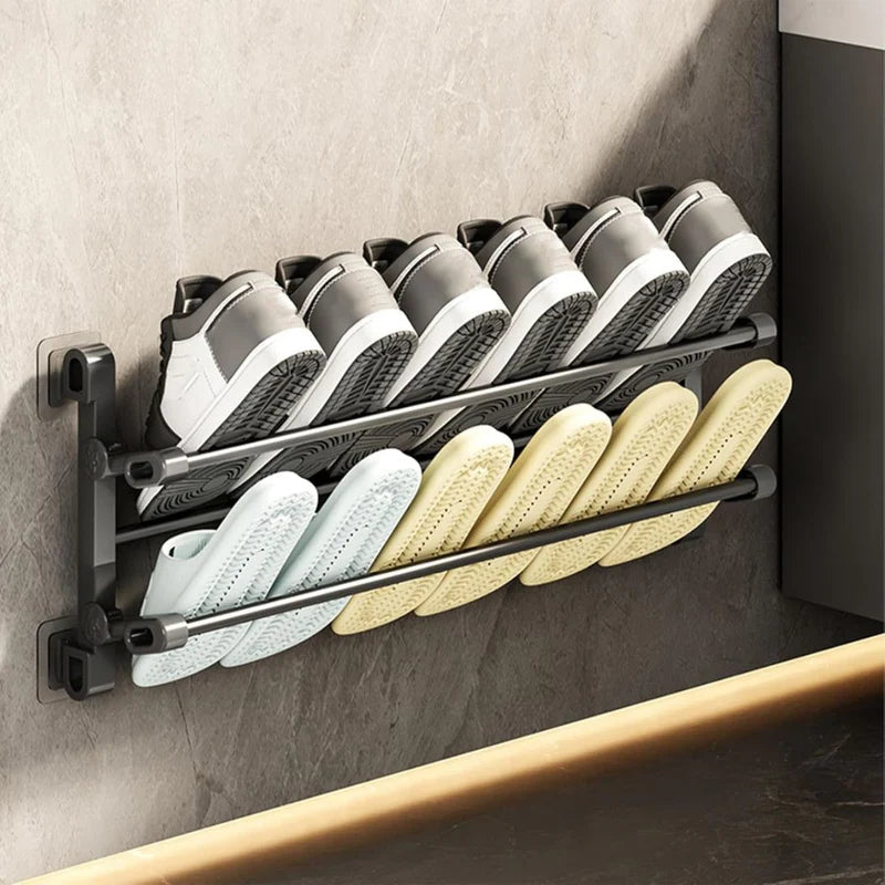 Zapatera De Pared Plegable 65X29cm. Organizador De Zapatos De 2 Niveles. Estante De Almacenaje Para Hogar. TU323 Selecto