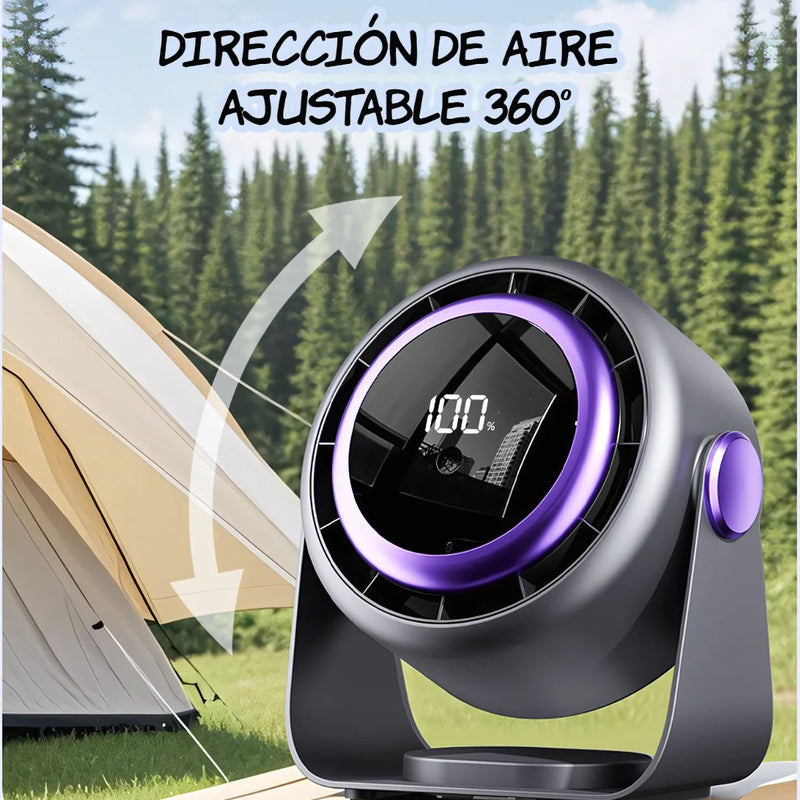 Abanico Ventilador Portátil Recargable USB C. Abanico Inalambrico Y Silencioso. Color Gris. TU328 Selecto