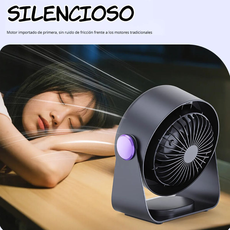 Abanico Ventilador Portátil Recargable USB C. Abanico Inalambrico Y Silencioso. Color Gris. TU328 Selecto