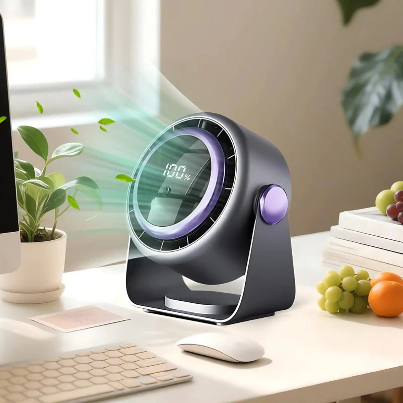 Abanico Ventilador Portátil Recargable USB C. Abanico Inalambrico Y Silencioso. Color Gris. TU328 Selecto