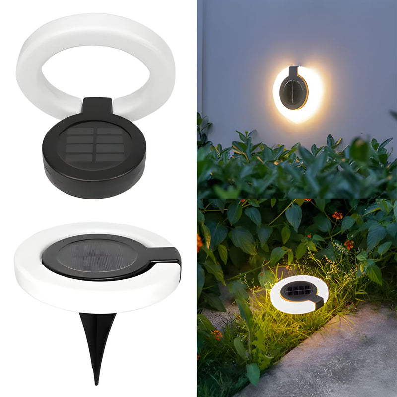 Lampara Solar LED Circular Para Jardín O Exteriores. Luz Cálida. Foco Con Panel Solar Para Piso O Caminos. TU341 Selecto