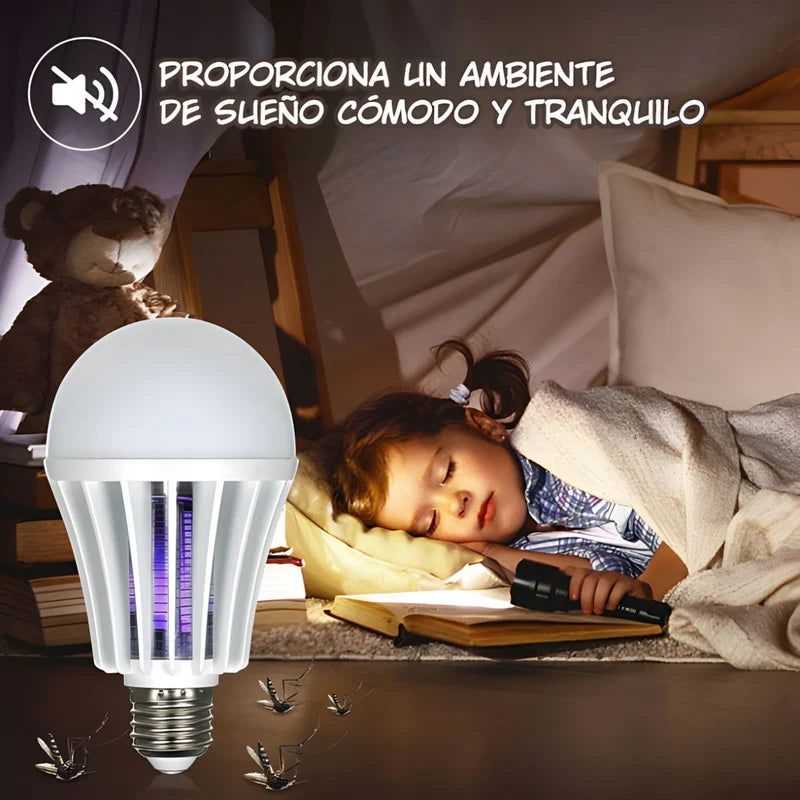 Foco Mata Mosquitos. Lámpara Antimosquitos LED 16W Con Luz Blanca Y Ultravioleta. Bombillo Mata Insectos. Luz Nocturna Repelente. TU352 Selecto