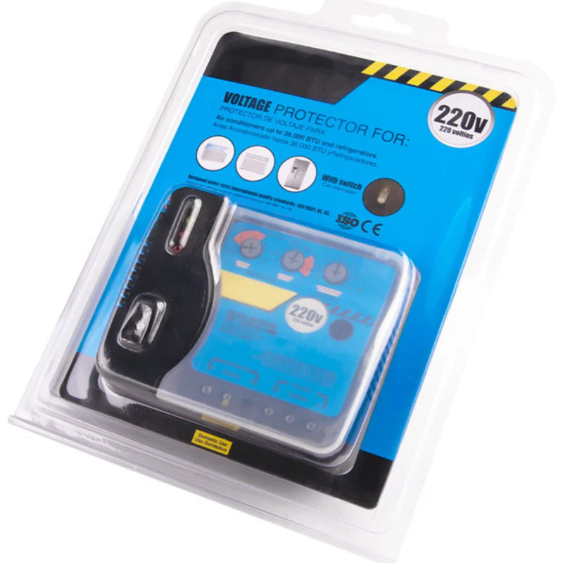 Protector De Voltaje Para Neveras, Refrigeradores Y Aires Acondicionados Con Indicadores LED Y Bornes De Conexión 220V Aires Acondicionados Hasta 36,000 BTU TU403 Selecto