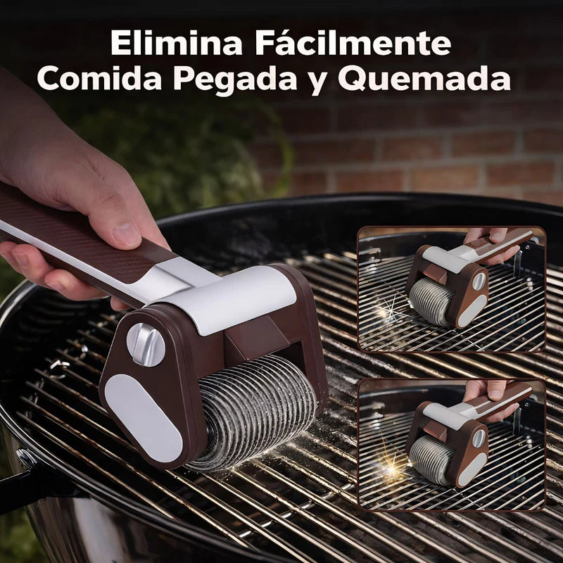 Cepillo Eléctrico Para Barbacoa Sin Cerdas. Limpiador De Parrilla Inalámbrico Recargable. Cepillo Giratorio Para Asador. Color Chocolate. UR105