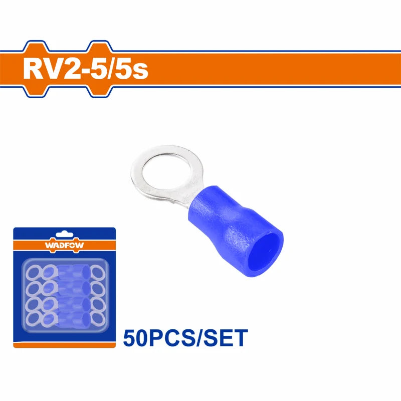 Terminales Conectores Para Cables Eléctricos Set 50 Pzas Color Azul Crimpado Eléctrico.