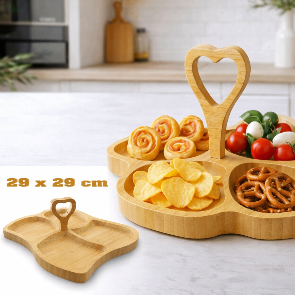 (LLEGANDO 27 DE MARZO) Bandeja para Charcutería de Bambú 29x29cm BP-2246