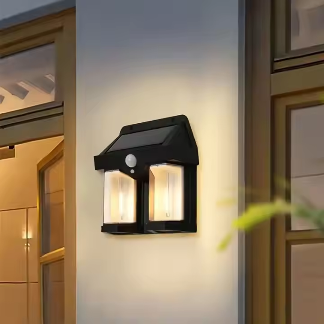 Lampara de Pared para Exterior 2 LED con Panel Solar 88366 Selecto