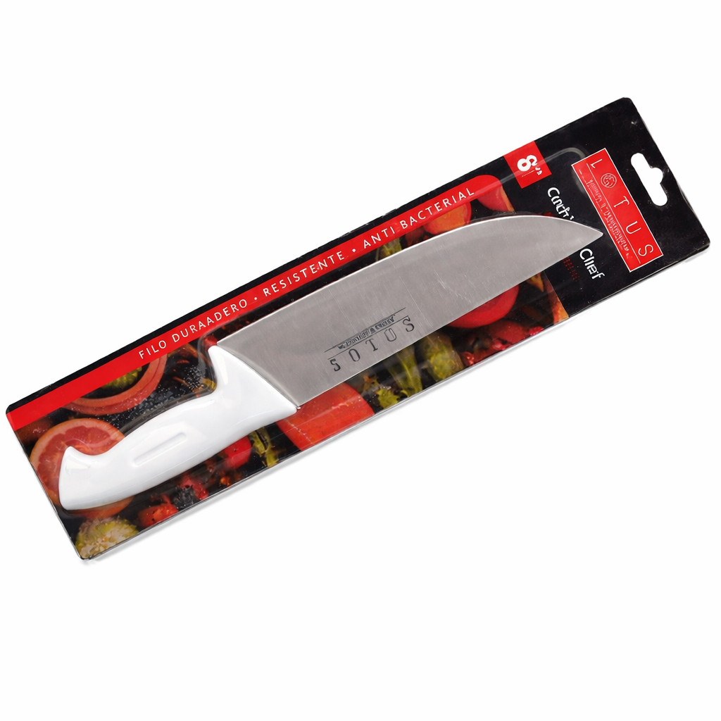 (LLEGANDO 26 DE FEB) Cuchillo de Acero Inoxidable con Mango de Plástico 8" Lotus KN1-063