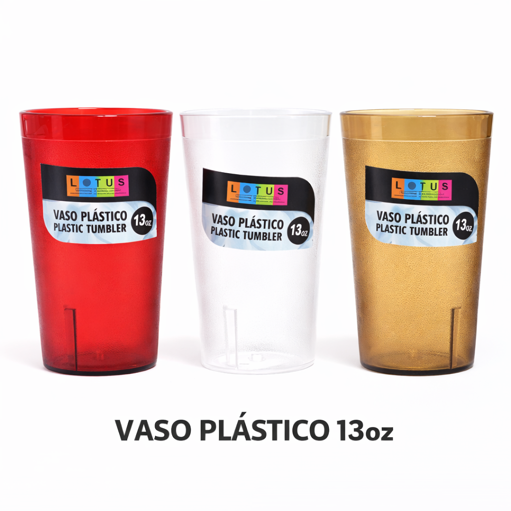 Vaso de Policarbonato 13oz 3 Colores Disponibles Lotus 021-19380 LOTUS
