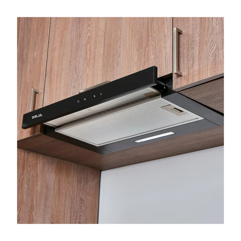 Extractor de Grasa Empotrable Negro Retractil Touch 90 Black Drija