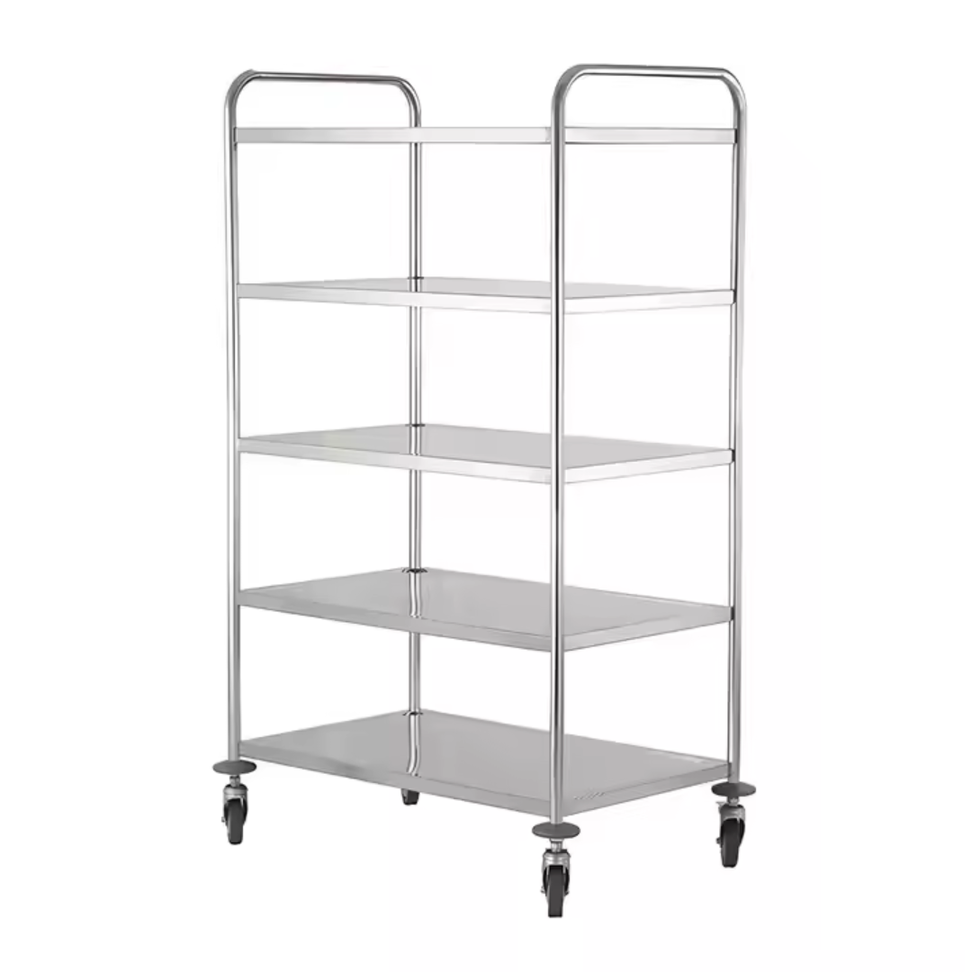 Carrito de 5 Niveles en Acero Inoxidable 80.5x46x146cm 101302 Selecto