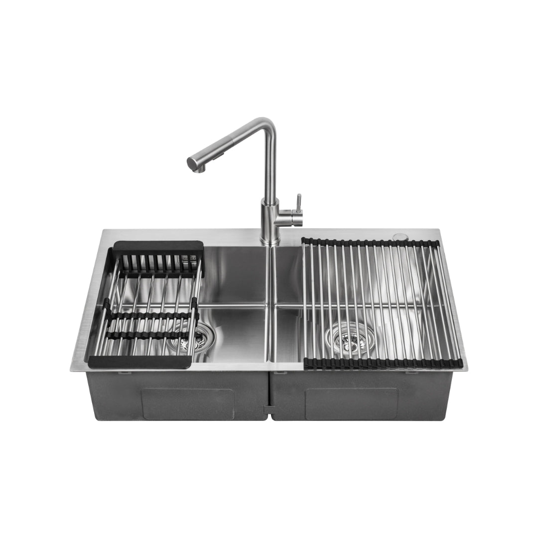 Kit Grifo & Fregador de 2 Tinas de Acero Inoxidable Bari Gasco