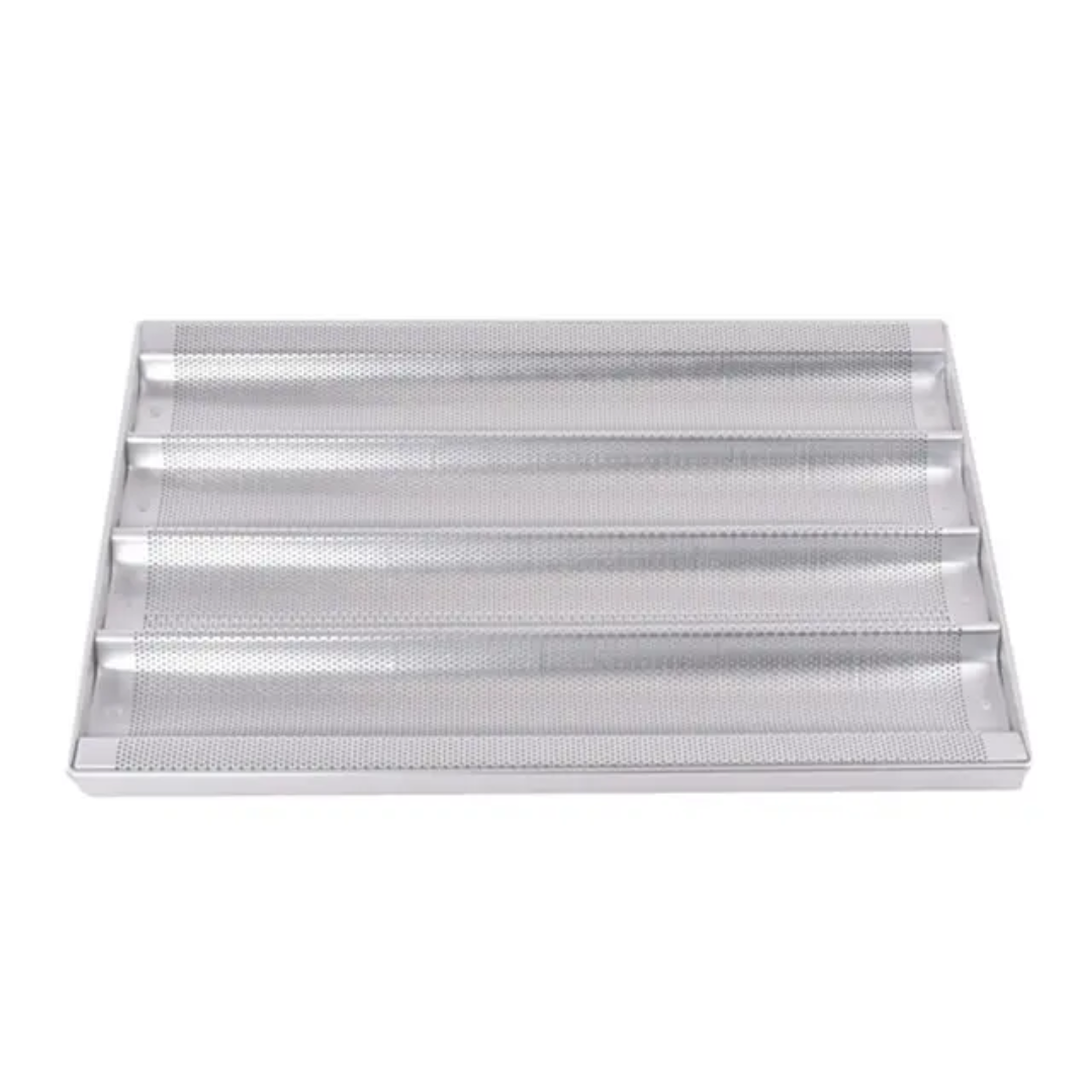 Bandeja de Baguette 4 Filas de Aluminio 60x40cm HVB909 Flauta. Selecto