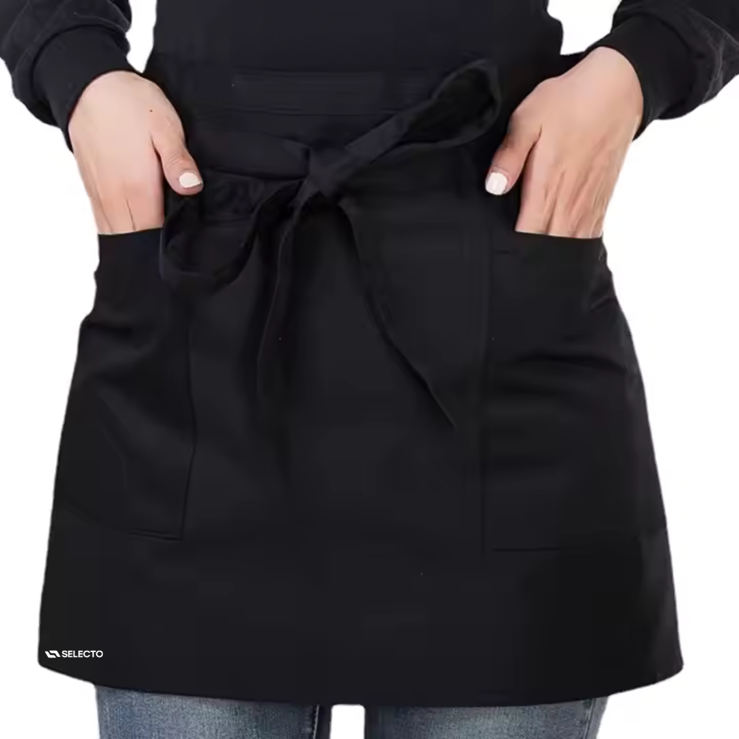 Delantal de Mesero de Polyester Negro 60x30cm HVB20031 Selecto