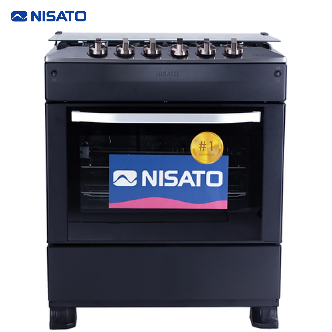 Estufa con Horno de 30" 5 Quemadores Negro Nisato NPE-7635TLENPHFM (A) NISATO