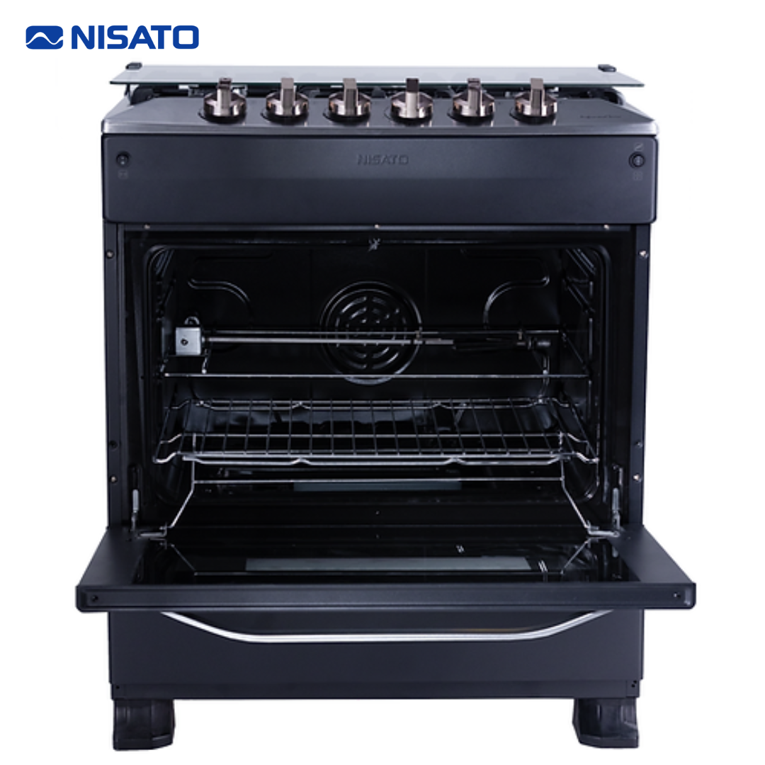 Estufa con Horno de 30" 5 Quemadores Negro Nisato NPE-7635TLENPHFM (A)