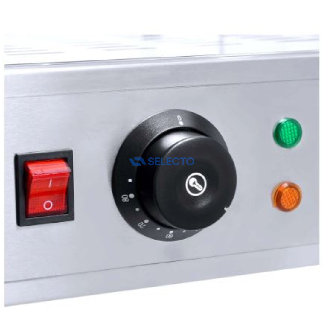Vitrina Calentador de Acero Inoxidable Eléctrica 900*455*580mm HW-863 Selecto