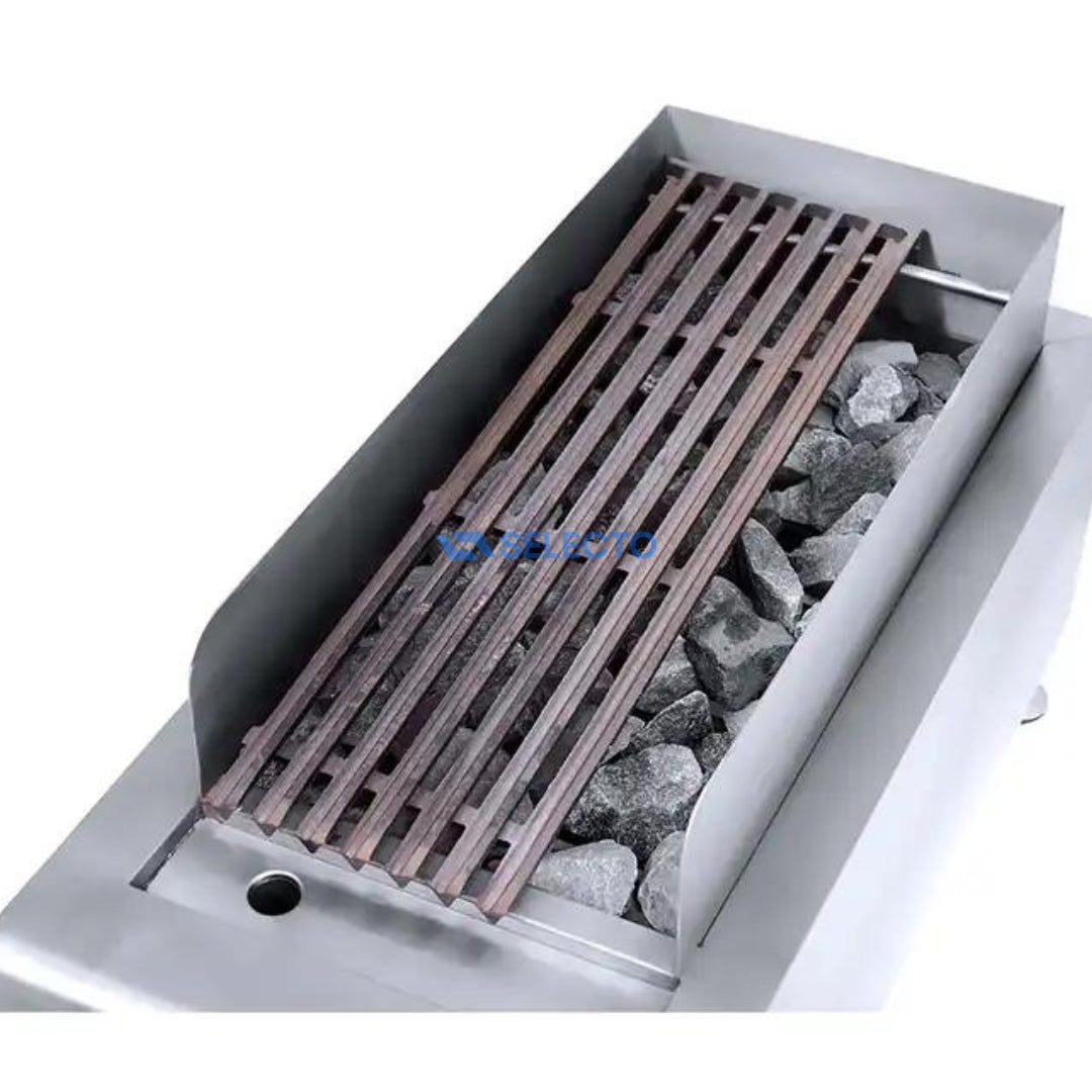 Parrilla Grill de Roca Volcánica a Gas de 1 Quemador de Acero Inoxidable 14" 360*770*460mm HGL-82 Selecto