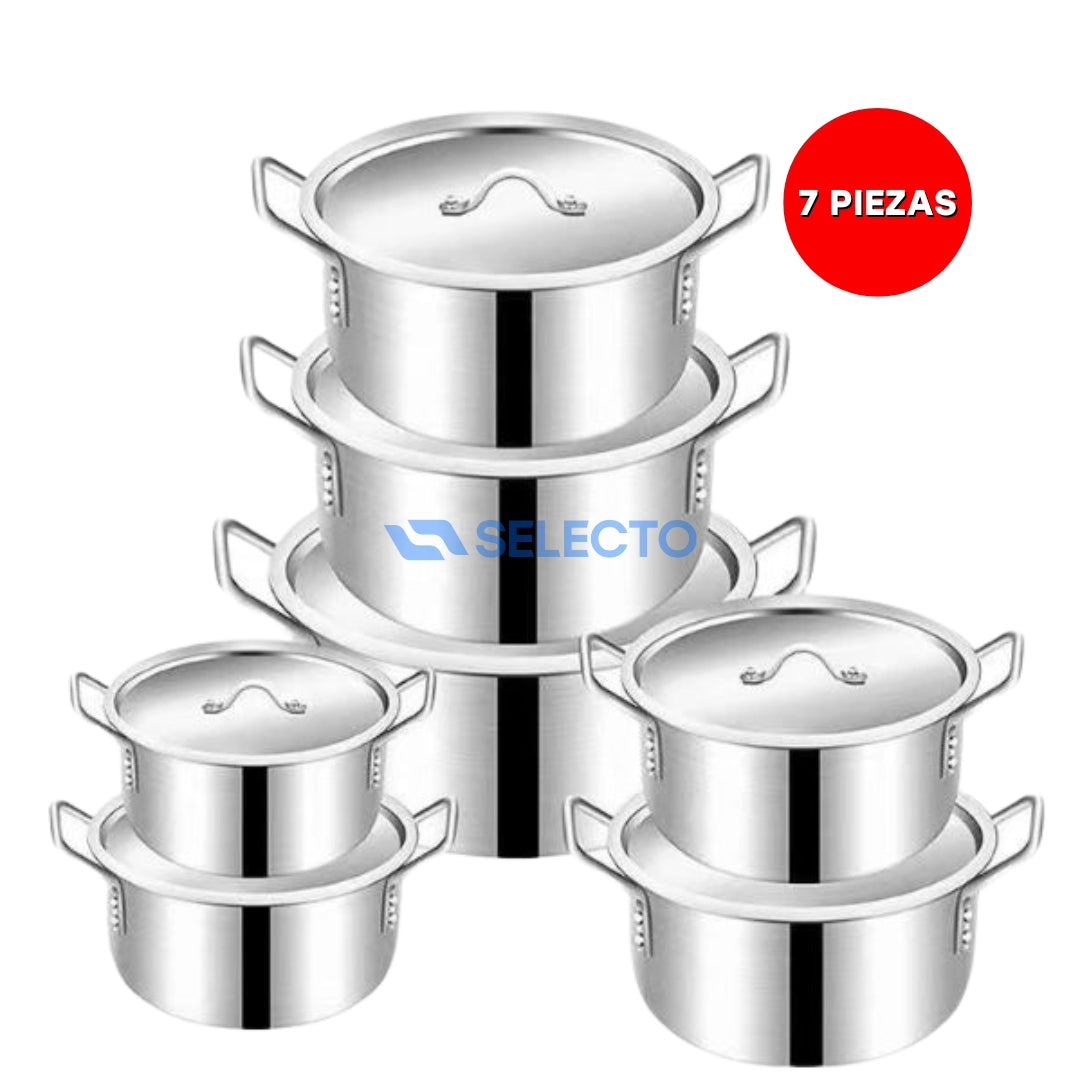 Set de Ollas de Aluminio de 7 Piezas Lotus FG-818-1