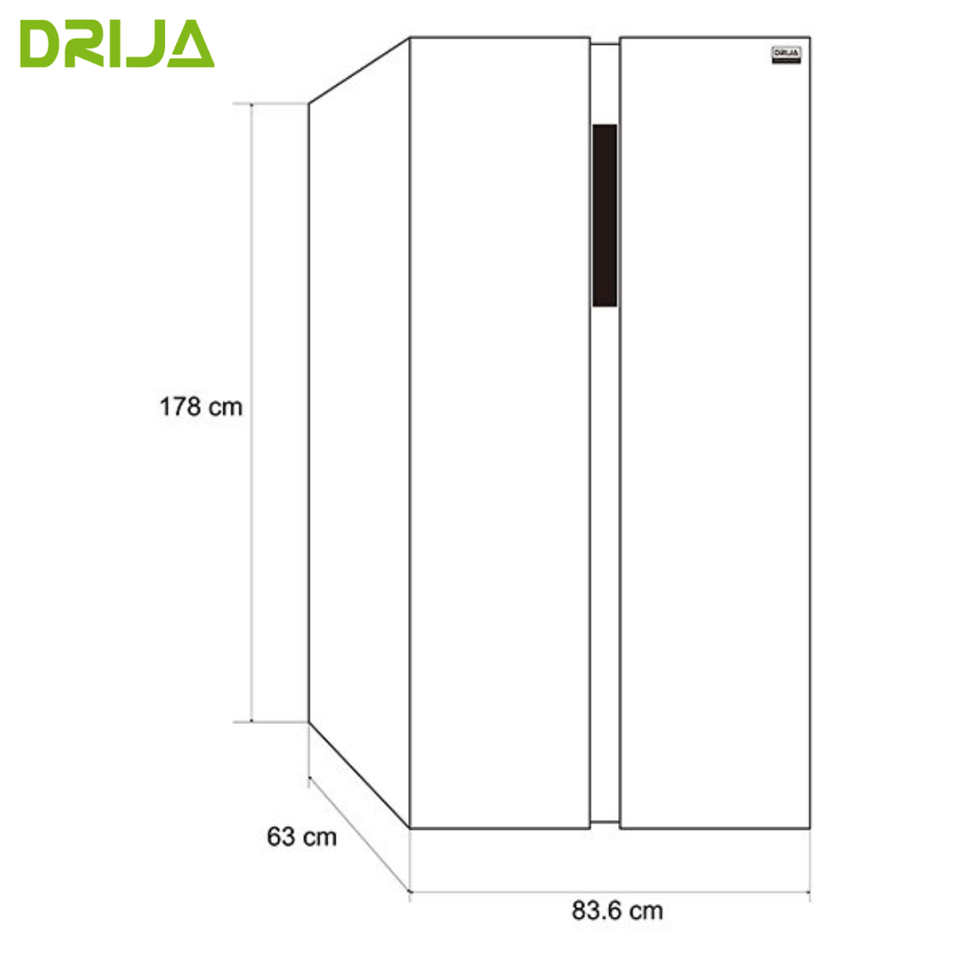 (POR PEDIDO) Refrigeradora Side By Side SILVER 15.4P3/435L Inverter Drija