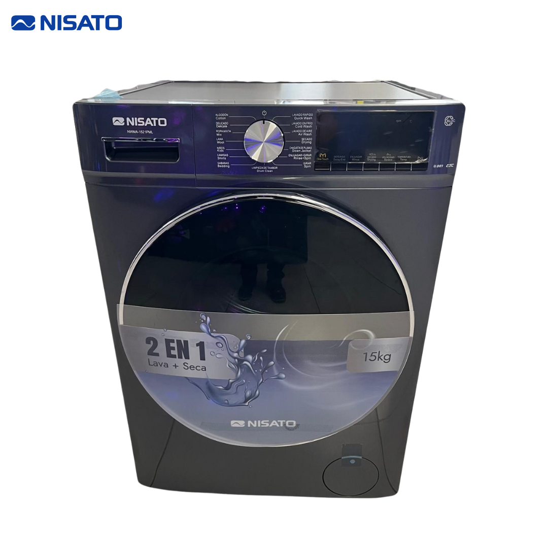 Lavadora y Secadora 2en1 Automática 15kg Nisato NWMA-1521PML