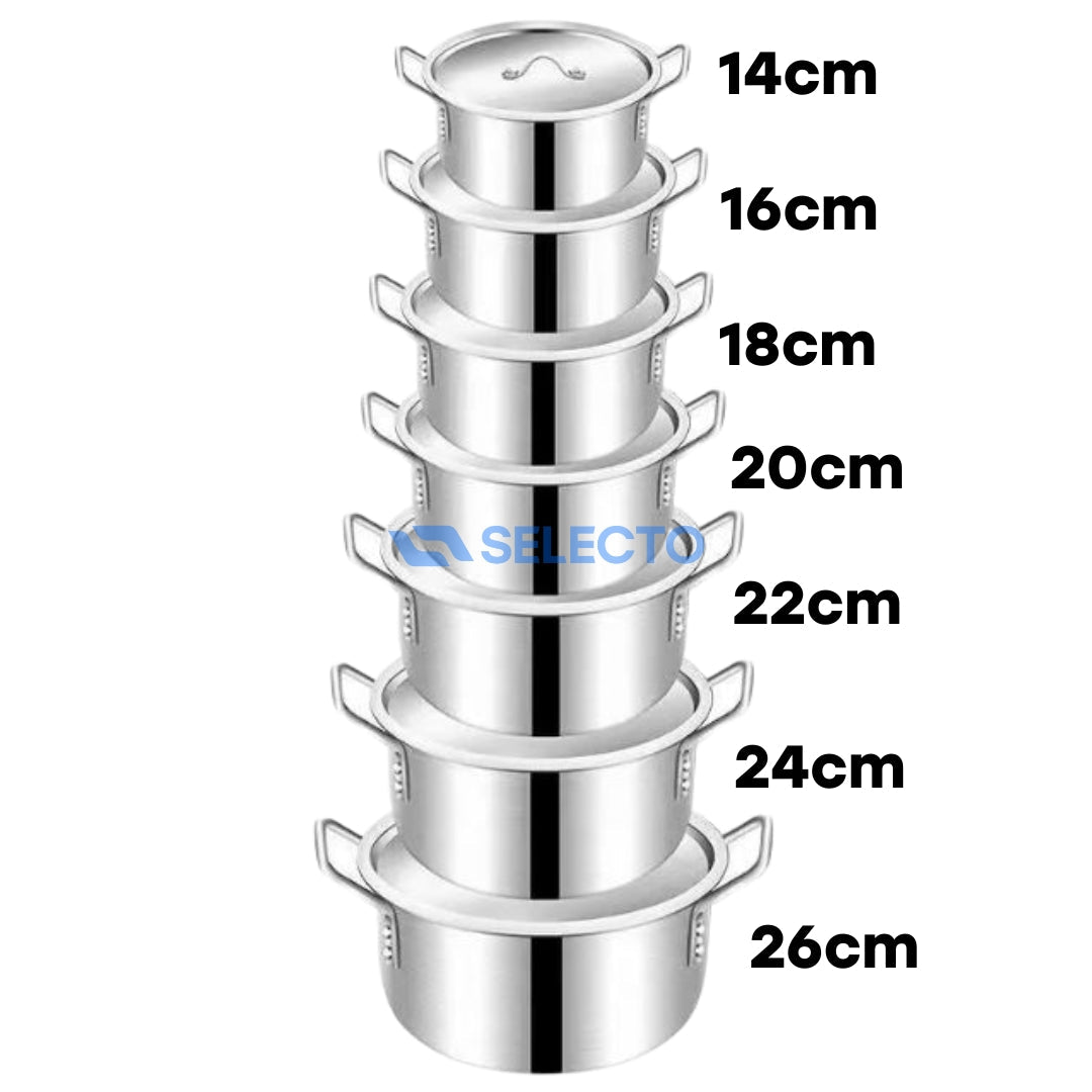 Set de Ollas de Aluminio de 7 Piezas Lotus FG-818-1 LOTUS