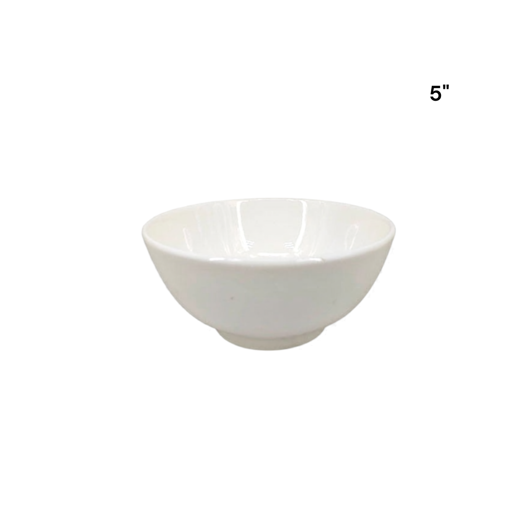 Bowl Plato Redondo Hondo de Cerámica Blanco 5" FSK9129