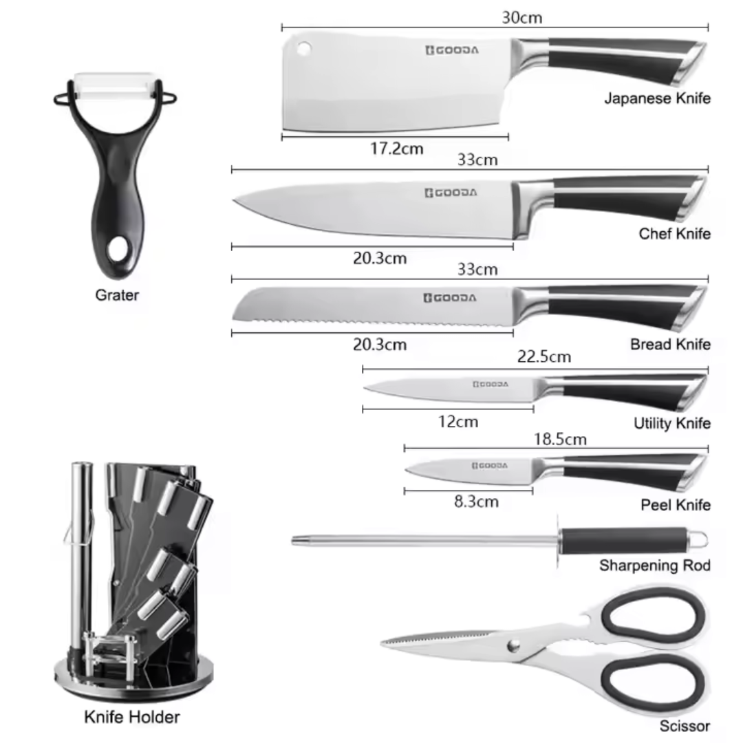 Set de 8 Piezas de Cuchillos de Acero Inoxidable EP-8KS-12SET