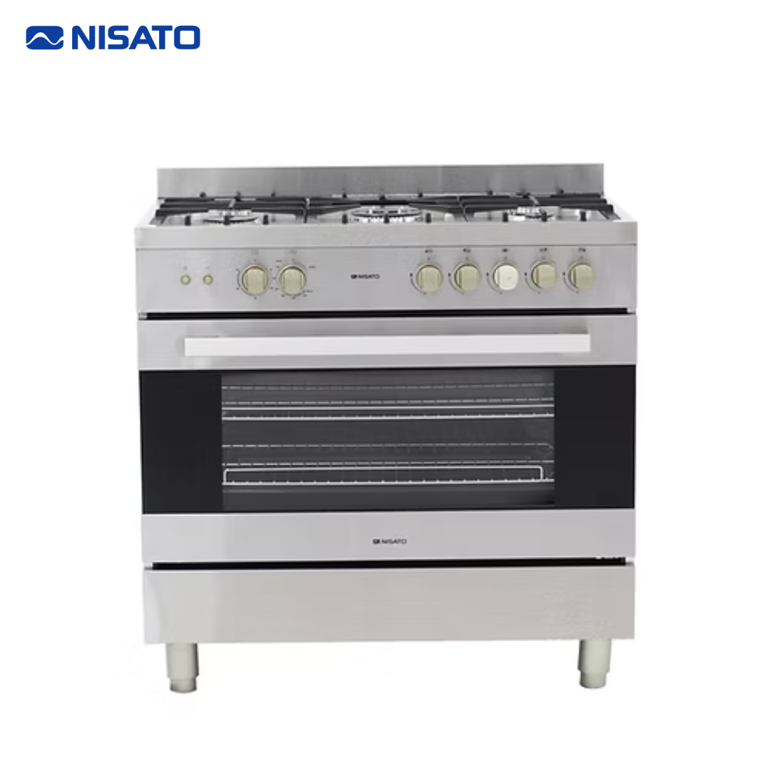 Estufa con Horno de 36" 5 Quemadores en Acero Inoxidable Nisato NPX-9066RDM (A) NISATO