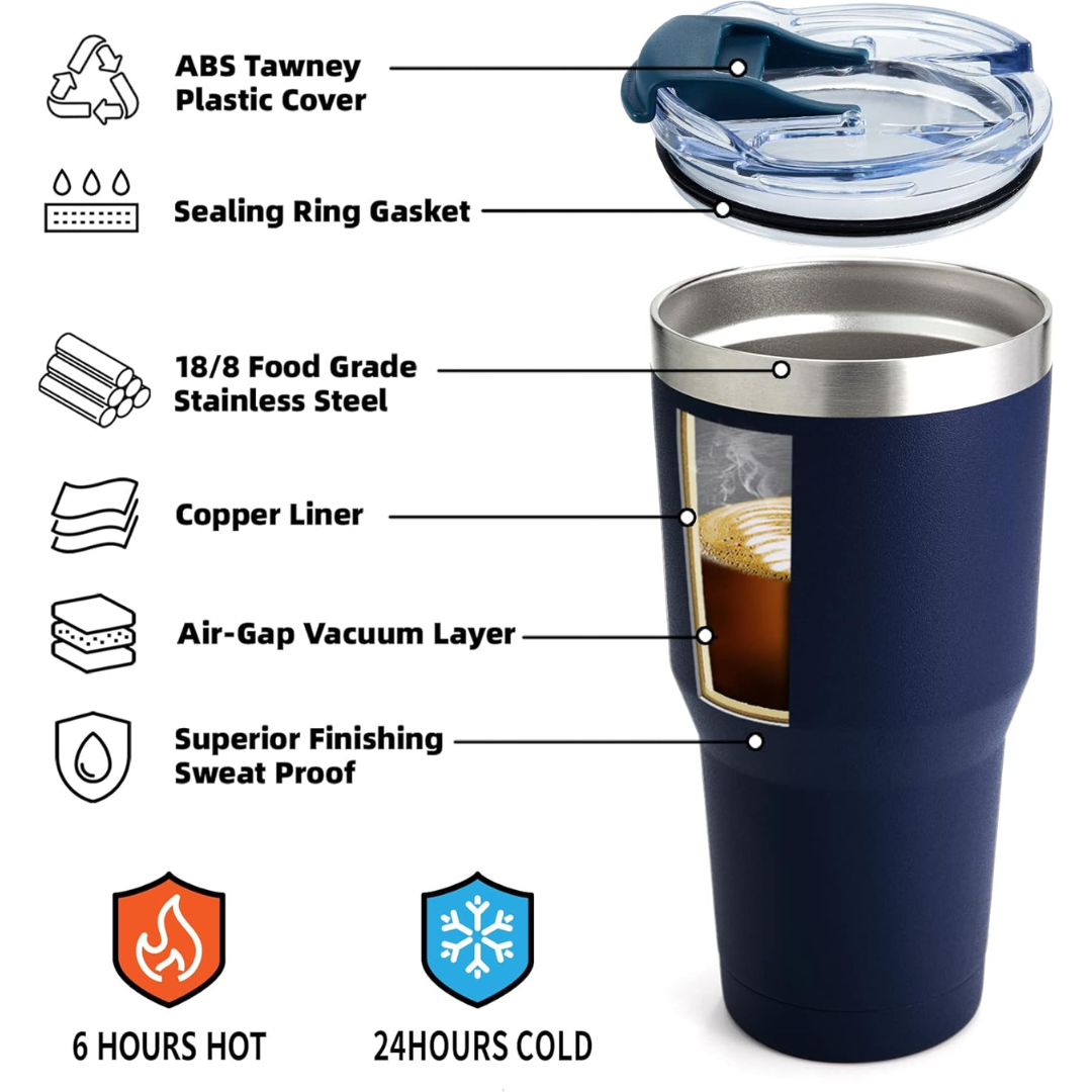 Vaso Térmico de Acero Inoxidable 900ml/30oz Lotus SV-TH-780