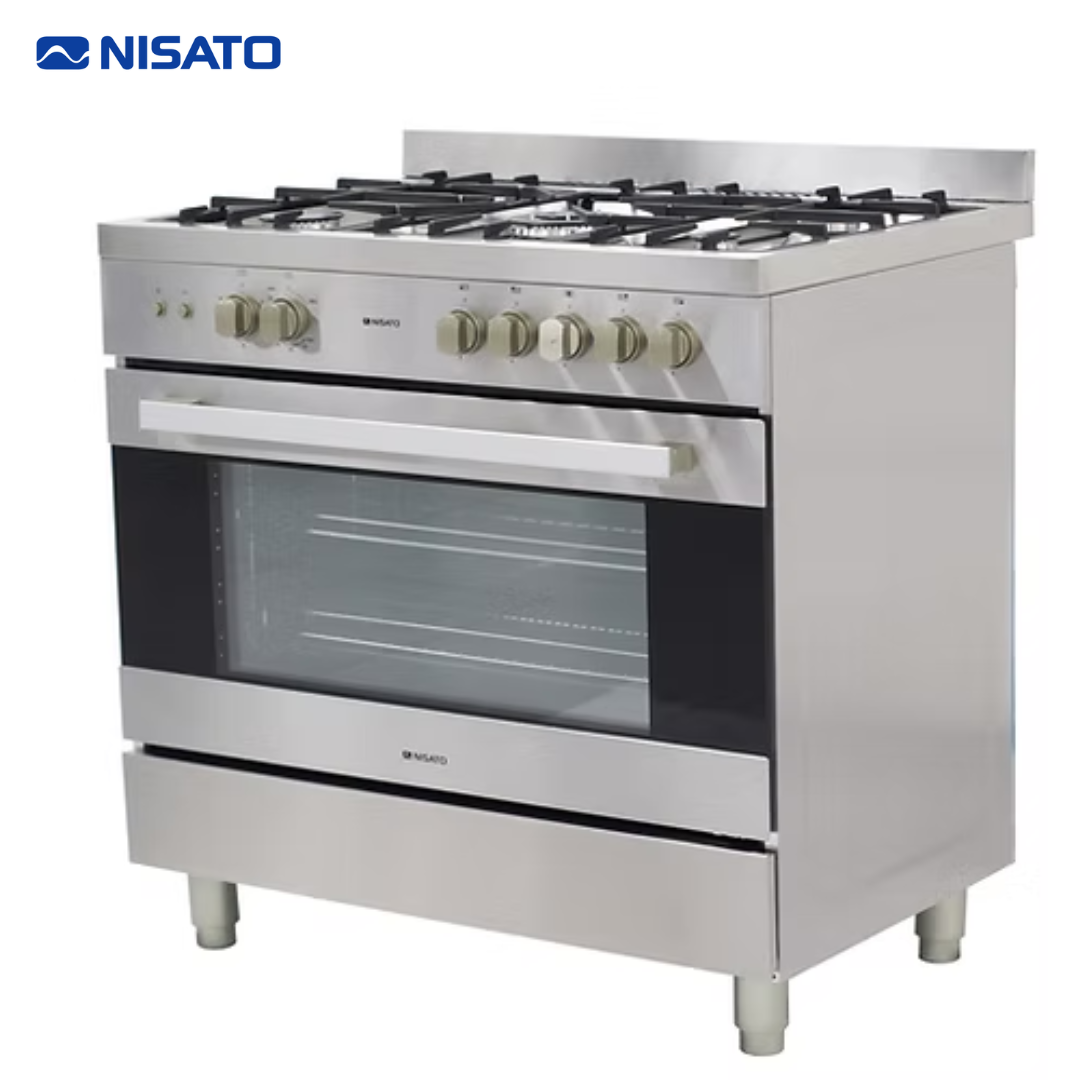 Estufa con Horno de 36" 5 Quemadores en Acero Inoxidable Nisato NPX-9066RDM (A) NISATO