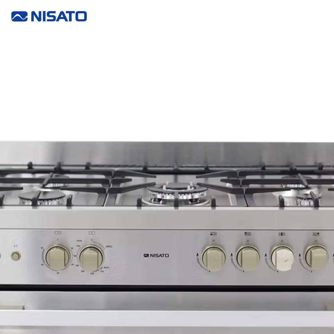 Estufa con Horno de 36" 5 Quemadores en Acero Inoxidable Nisato NPX-9066RDM (A) NISATO