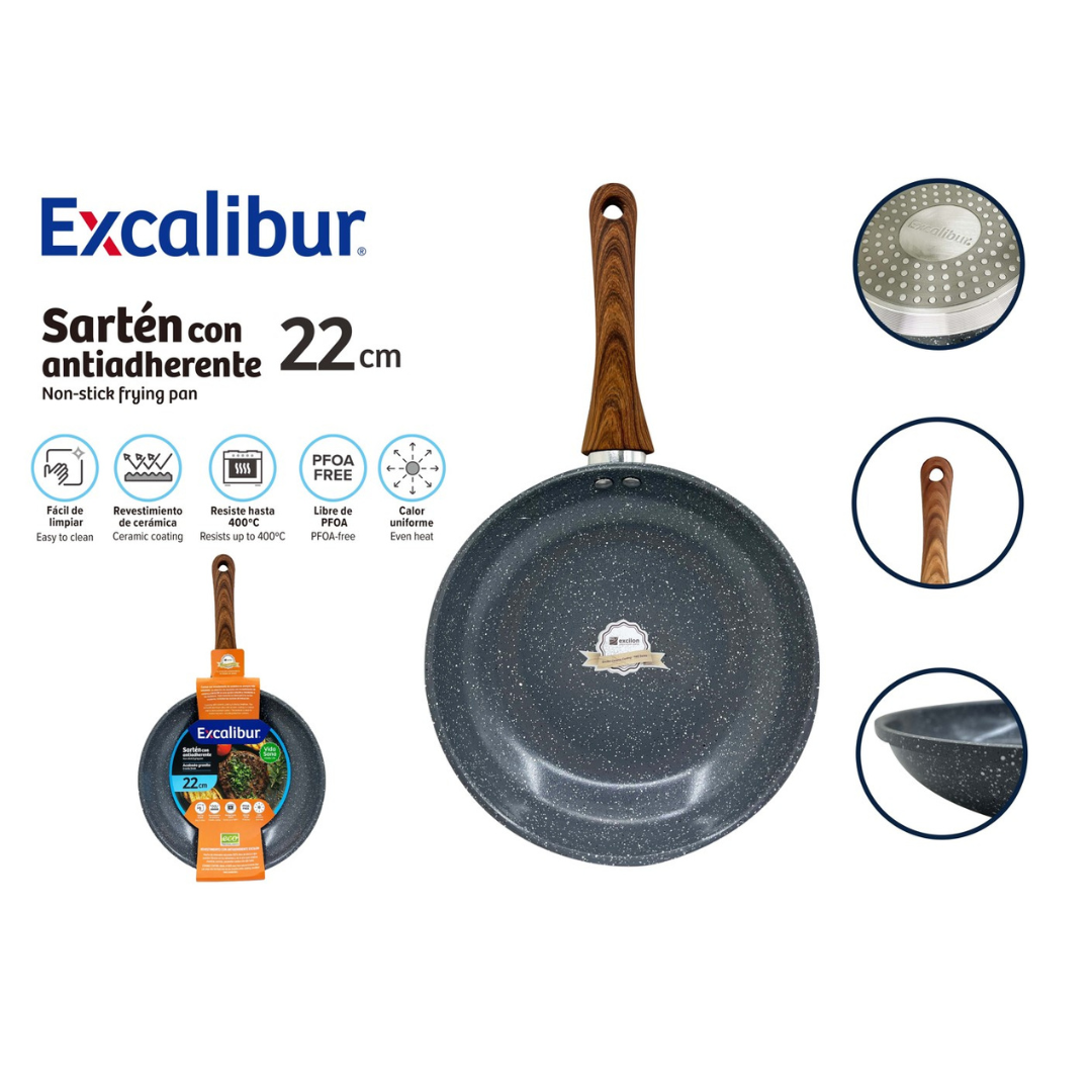 Sartén de Cerámica Antiadherente 22cm Excalibur A164-FP1719A-22CM EXCALIBUR