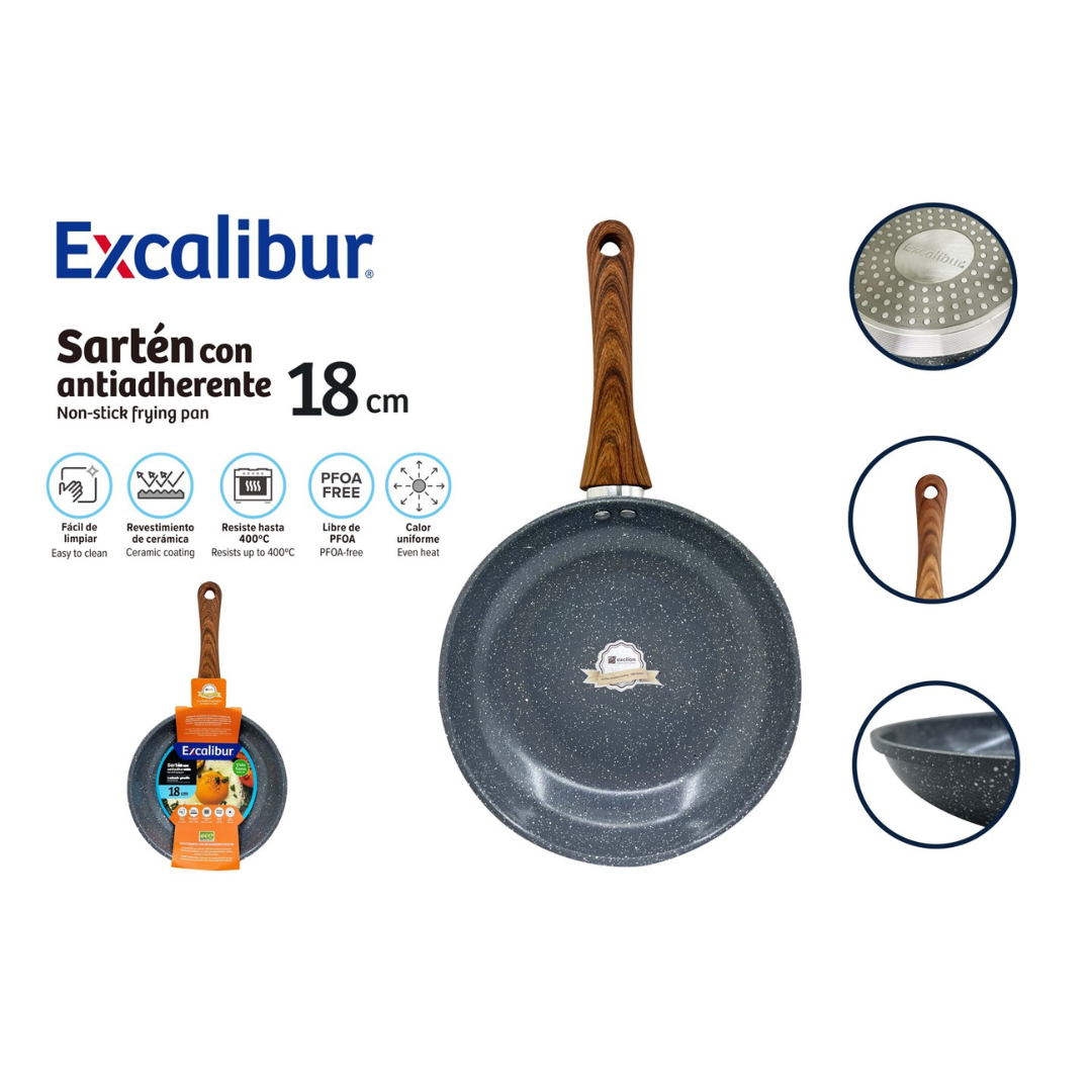 Sartén de Cerámica Antiadherente 18cm Excalibur A164-FP1719A-18CM EXCALIBUR